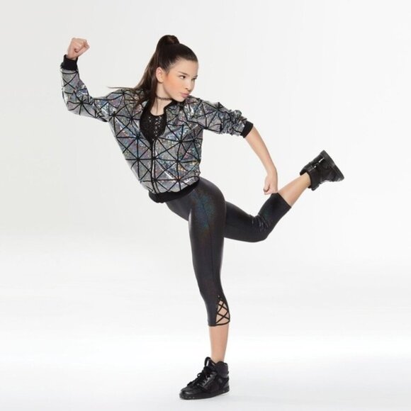Girls hip hop bodysuit and jacket holographic - Picture 1 of 5